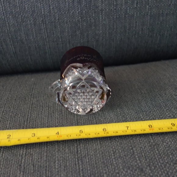 Pan American Expo Buffalo 1901 Rub Red Flash Glass with Handle Lou Florette - Picture 10 of 15